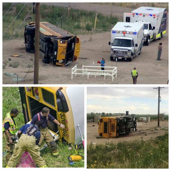 В столкновении школьного автобуса с грузовиком в США пострадали почти 20 детей